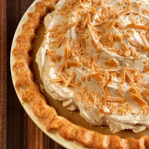 Bourbon Butterscotch Pie with Molasses Whipped Cream